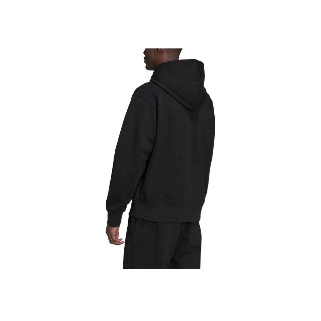 Adidas Оригинальный трилистник, однотонный пуловер с вышивкой, толстовка с капюшоном и длинными рукавами, мужские топы, черный HN6934