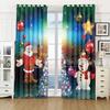 Рождественские шторы с цифровой печатью, 2 шт., полузатеняющие солнцезащитные тонкие тканевые занавески для гостиной и спальни, Новый год 2024