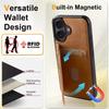 Business Flip Leather Case for iPhone 17 Air 16E 16 15 14 13 12 11 Pro Max Plus Mini Built-in Magnetic Wallet Card Phone Cover