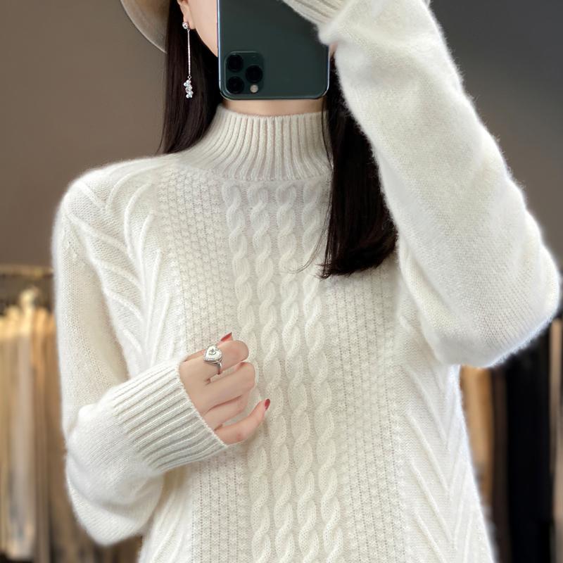 Женский кашемировый свитер Qinghe кашемир 30% кашемир 70% шерсть теплый и модный универсальный осенне-зимний