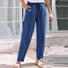 Женские укороченные брюки Stralght Pants With Pockets Lightweight Caual Loose Trousers