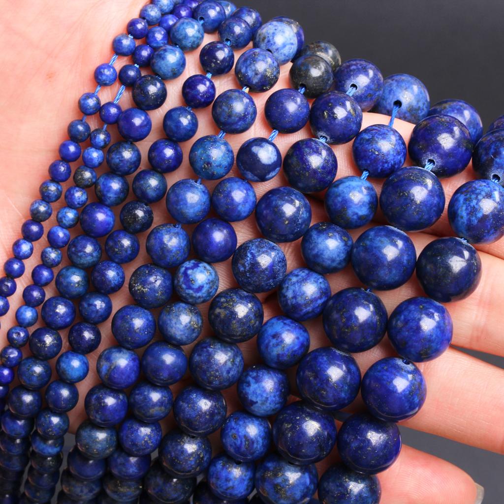 40/30/20/20/15 шт. 4/6/8/10/12 мм лазурит круглые бусины из натурального камня DIY браслет серьги материал для бисера ручной работы