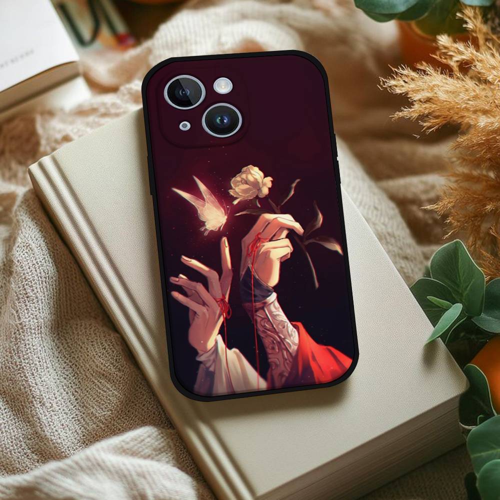 Чехол для телефона Tian Guan Ci Fu Для IPhone 1716 15 14 13 Pro Max 11 12 Mini X Xs XR Черный Силиконовый Чехол