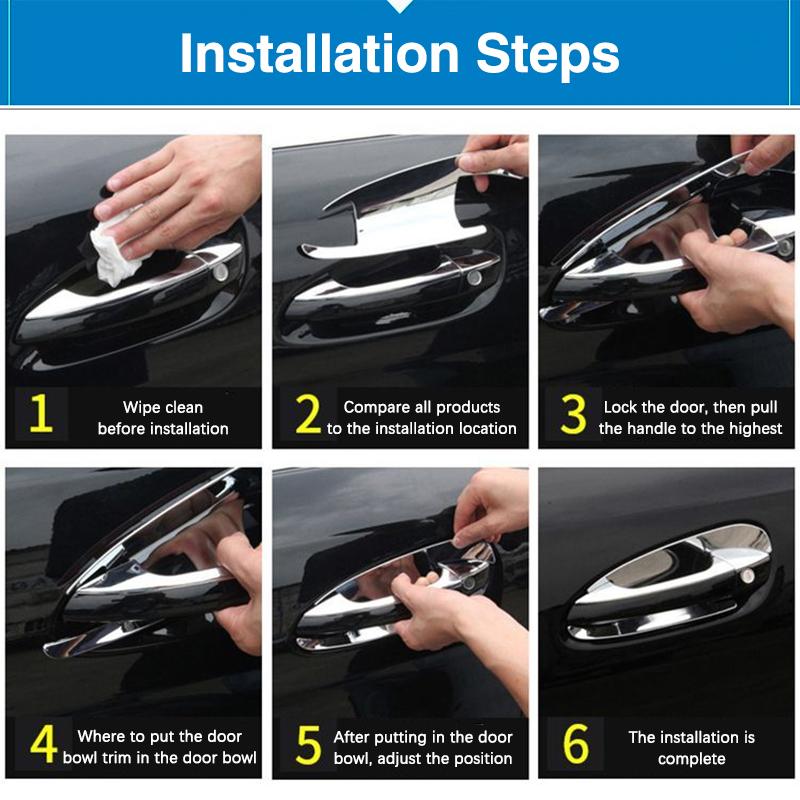 Fit for Dodge Caliber 2007 2008 2009 2010 2011 2012 Chrome Smart Door Handle Cover Car External Styling Accessories Sticker Trim