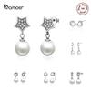 Pearl Earrings Jewelry 925 Sterling Silver White Pearl Push-back Stud Earrings