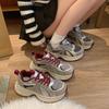 2025 Spring New Small Sports Shoes Ultra-light Thick-soled Heightening Casual Shoes Women's Comfortable Ankola Red Dad Shoes