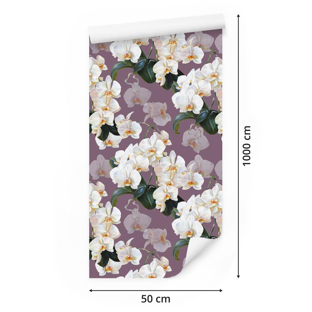 Orchid wallpaper flowers nature plants for living room and bedroom 50x1000