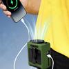 Портативный мини-вентилятор на пояс, подвесной на шею, с USB-зарядкой, маленький, для улицы, путешествий, кемпинга, с функцией Power Bank, светодиодной подсветкой