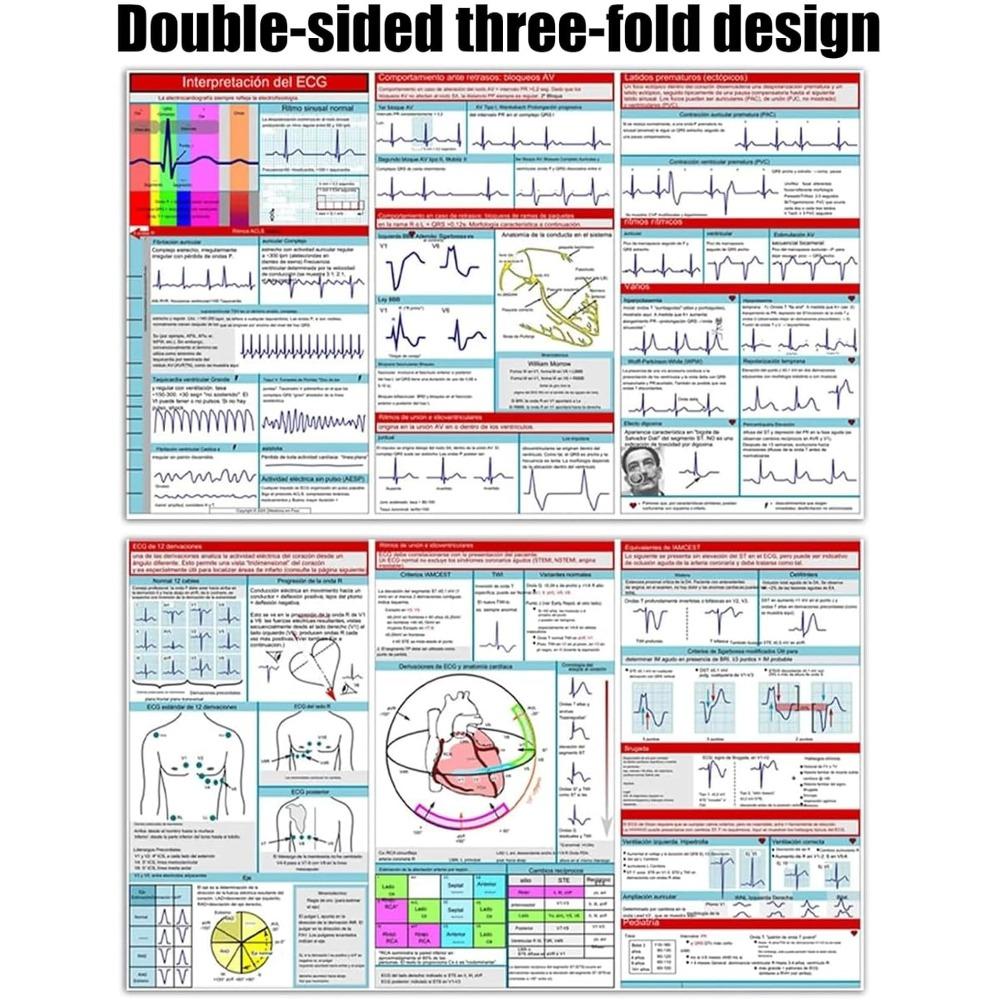 EKG Pocket Guide EKG Rhythm Interpretation Compact Portable Reference Card Rapid Interpretation EKG Pocket Nurses Gui