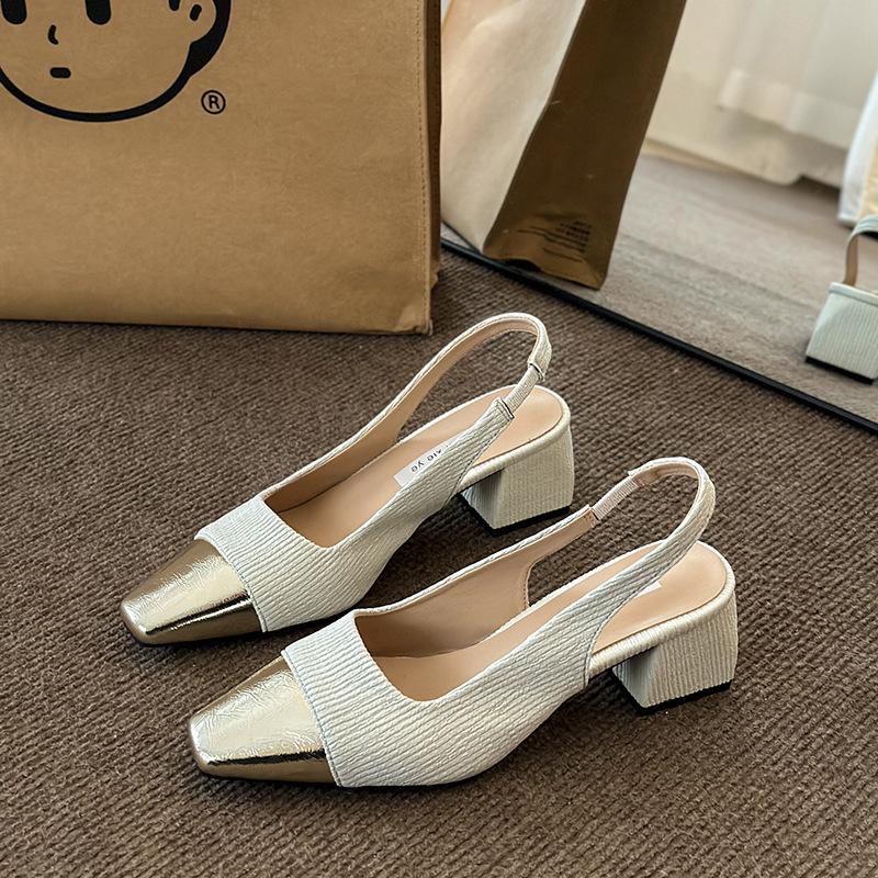 Толстый каблук толстая подошва сумка голова сандалии женские 20243 новый стиль феи мода темперамент высокие каблуки модные туфли ins