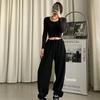 Gray Sweatpants Women Baggy Harem Pants Wide Leg Sweat Pants Oversized Harajuku Joggers Woman High Waisted Black Trousers