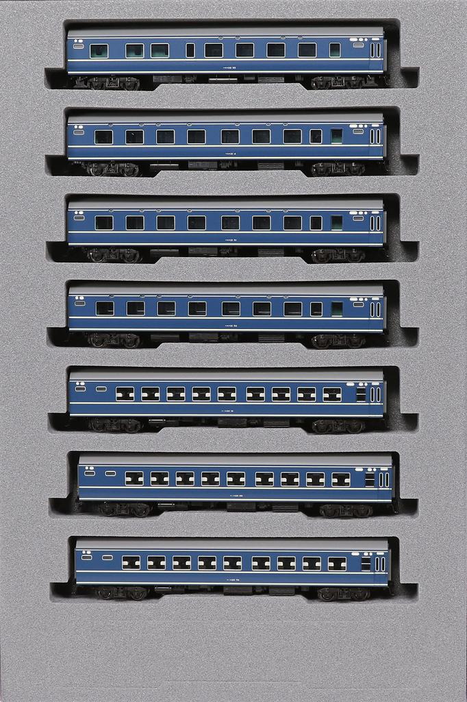 KATO N Gauge 20 Series Sleeper Express Asakaze Initial Formation Addition Set Railway Model Passenger Car Blue 7-Car 10-1726