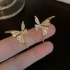 Korean Fashion Butterfly Stud Earrings for Women Elegant Sweet Wedding Party Jewelry Gifts