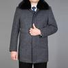 Men Woolen Coat Autumn Wool Jacket Thick Winter Wool Blend Coat Mens Pea Coat Fur Liner Detachable Real Rabbit Fur