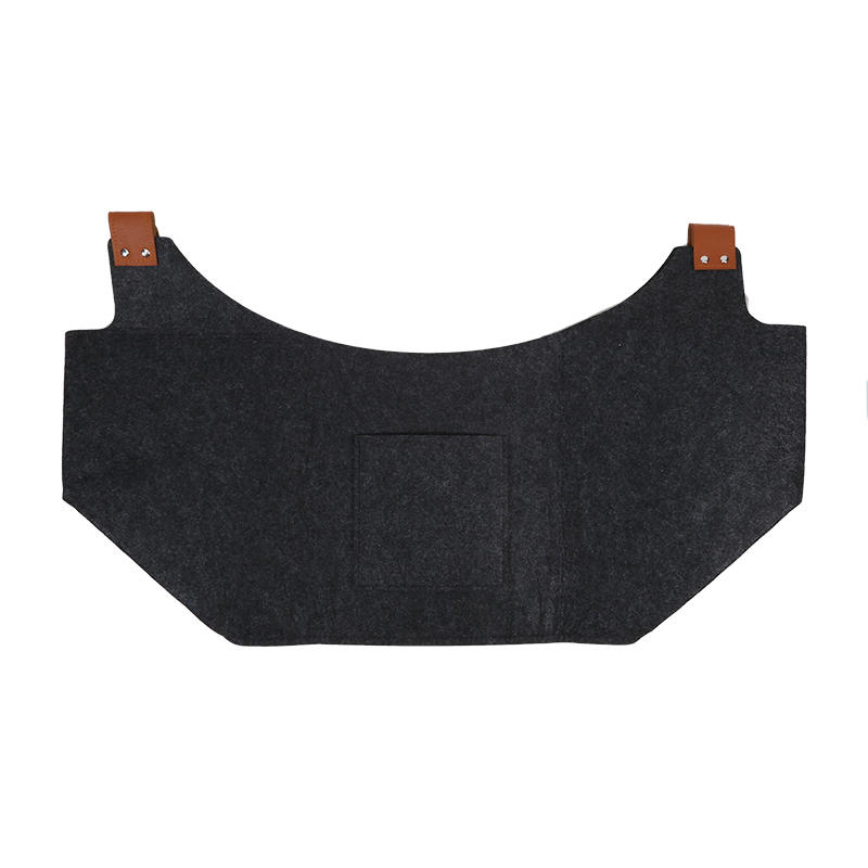 Felt Basket Firewood Box with Wooden Handles Foldable Firewood Basket Storage Basket for Firewood Wood Newspapers Clothes