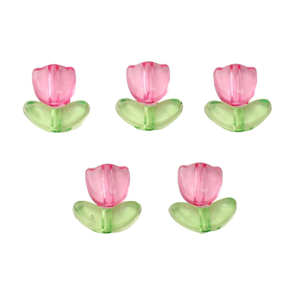 20 шт./пакет Акриловые бусины-тюльпаны для изготовления ожерелий, браслетов, серег, ювелирных изделий, аксессуары для рукоделия