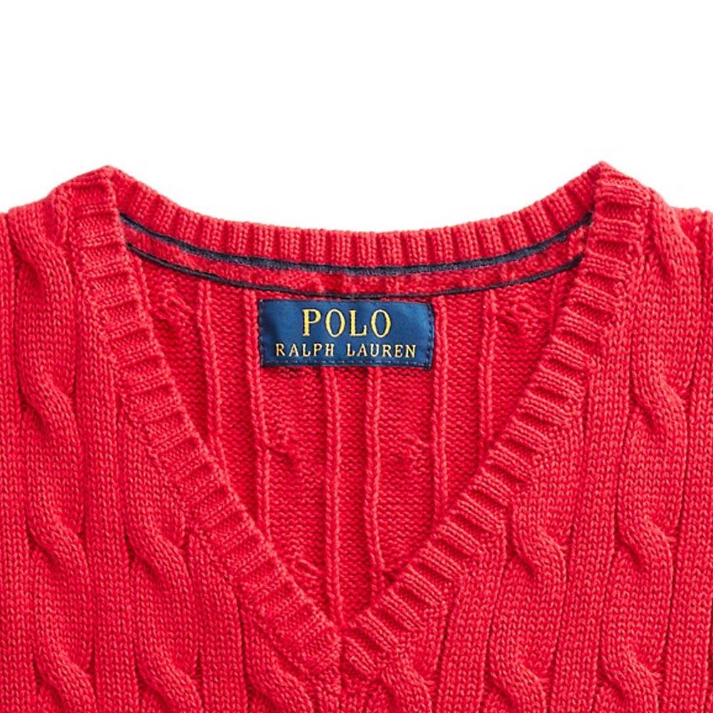 Polo Ralph Lauren FW23 Однотонный жилет крупной вязки с вышивкой логотипа Детские топы CWPOSWEY6820407-600