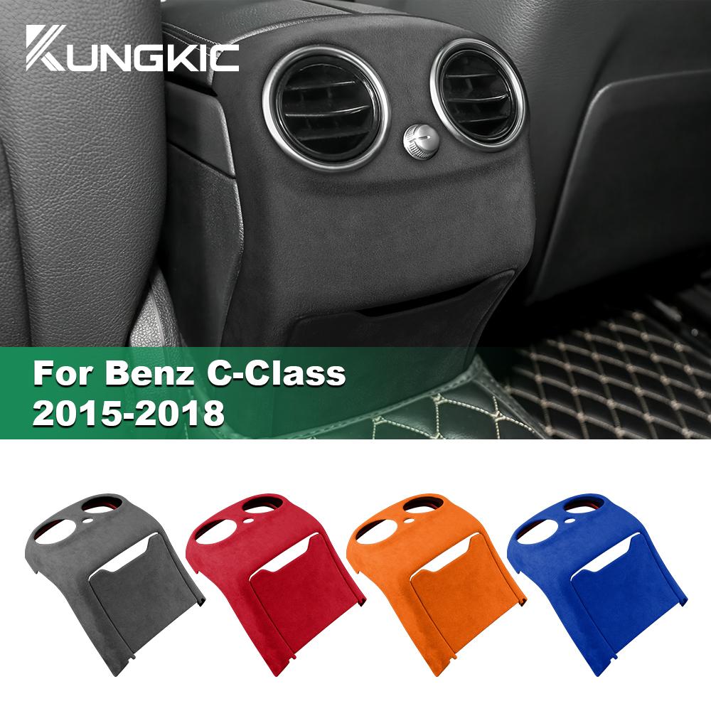 Car Rear Air Vent Outlet Cover-Italy Super Suede For Mercedes Benz C Class W205 2015 2016 2017 2018 Trim Interior Accessories
