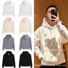 Unisex Hooded Sweatshirt Winter Cotton Oversized Streetwear With Heart Snake Print