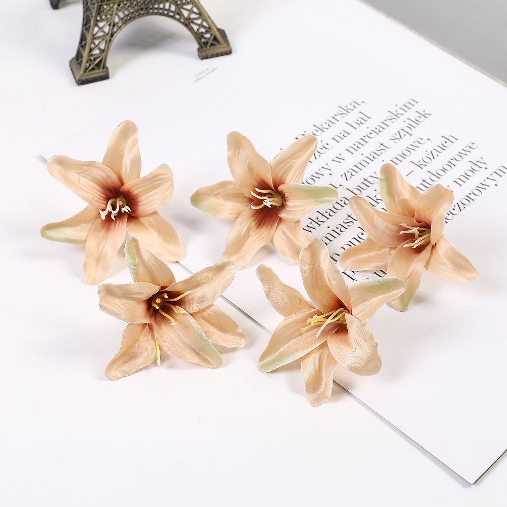 10/20/50 Pcs Silk Artificial Flower Lily Flower Head DIY Crafts Scrapbooking Home Wedding Room Party Wreath Decor Accessories