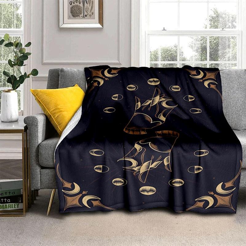 Druid Yggdrasil Tree Blanket Night Silhouette Gothic Logo Flannel Blanket