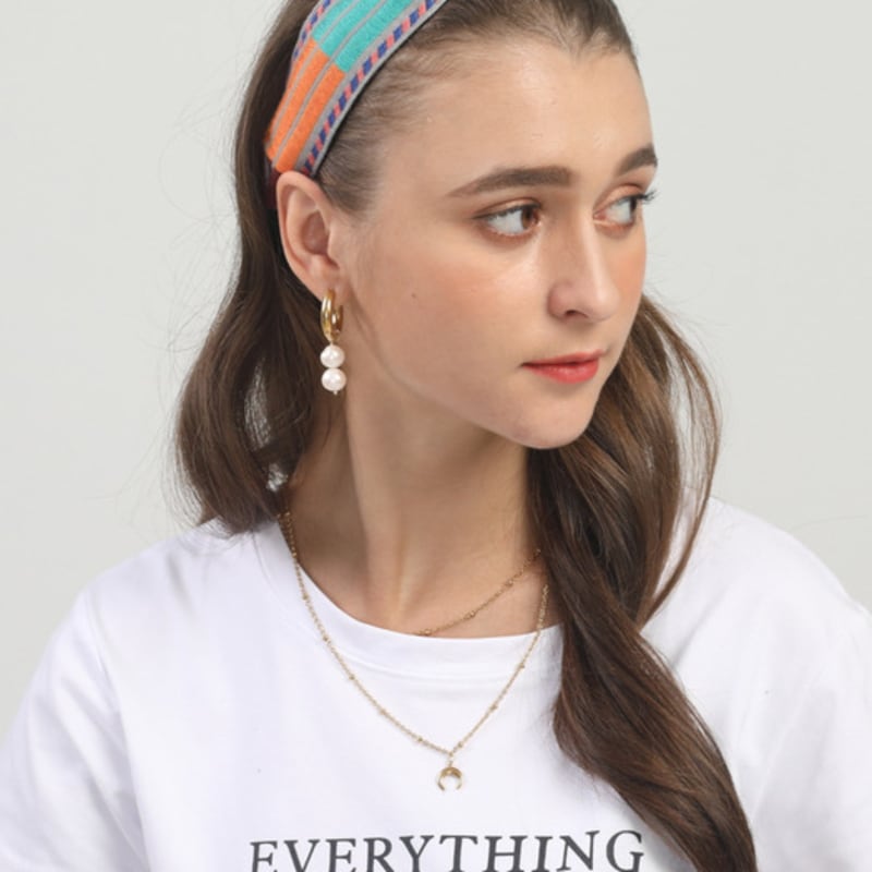 LALA Этническая полосатая повязка для волос - Серая