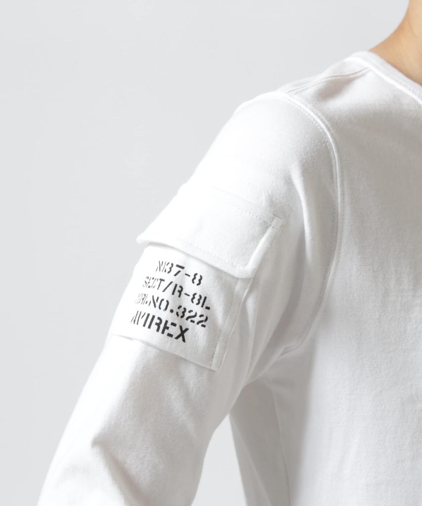 ФУТБОЛКА С ДЛИННЫМ РУКАВОМ FATIGUE Sleeve Fatigue L 120 Navy [Avirex] ЖЕНСКАЯ ФУТБОЛКА/Длинная футболка женская 783-2930602