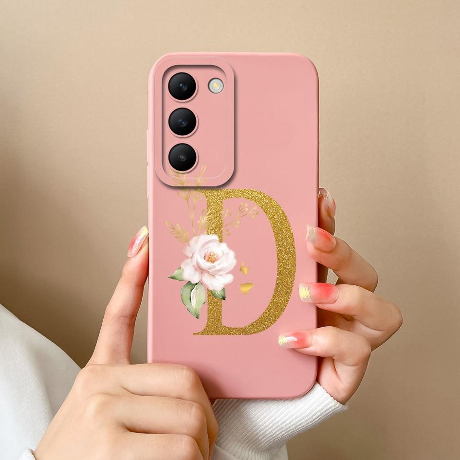 Чехол для телефона Vivo V30 SE V40 Pro Lite Y100 (ИДН) V30e T3 Y200e Y100 4G Корпус Модный Цветочный Буквы Мягкий Силиконовый Чехол Ударопрочный Бампер Для Vivo