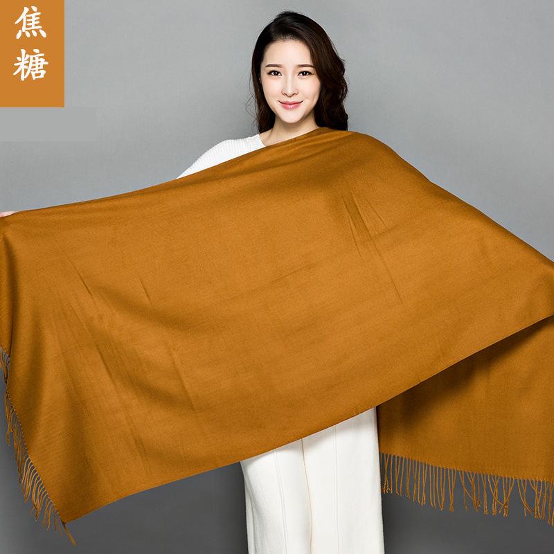 70 * 200cm Autumn And Winter New Women'S Solid Color Versatile Simple Tassel Imitation Cashmere Mohair Scarf Warm Scarf Atmosphere Shawl