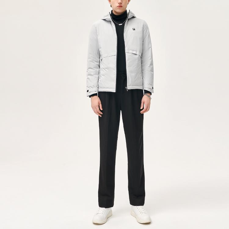 Fila Однотонная спортивная куртка с капюшоном, легкий пуховик, мужская верхняя одежда, горно-каменный серый F11M147918FGY