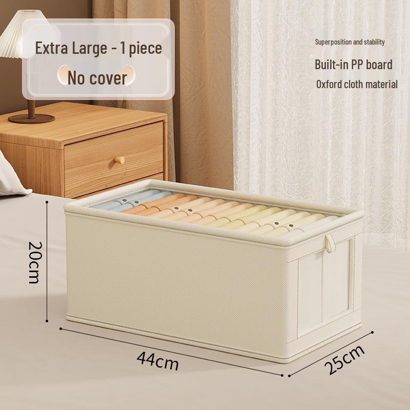 Large Oxford Cloth Visible Window Clothes Storage Box with Lid