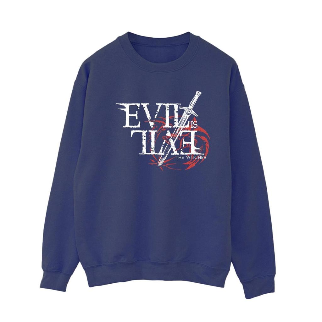 Netflix Womens/Ladies The Witcher Evil Is Evil Sweatshirt