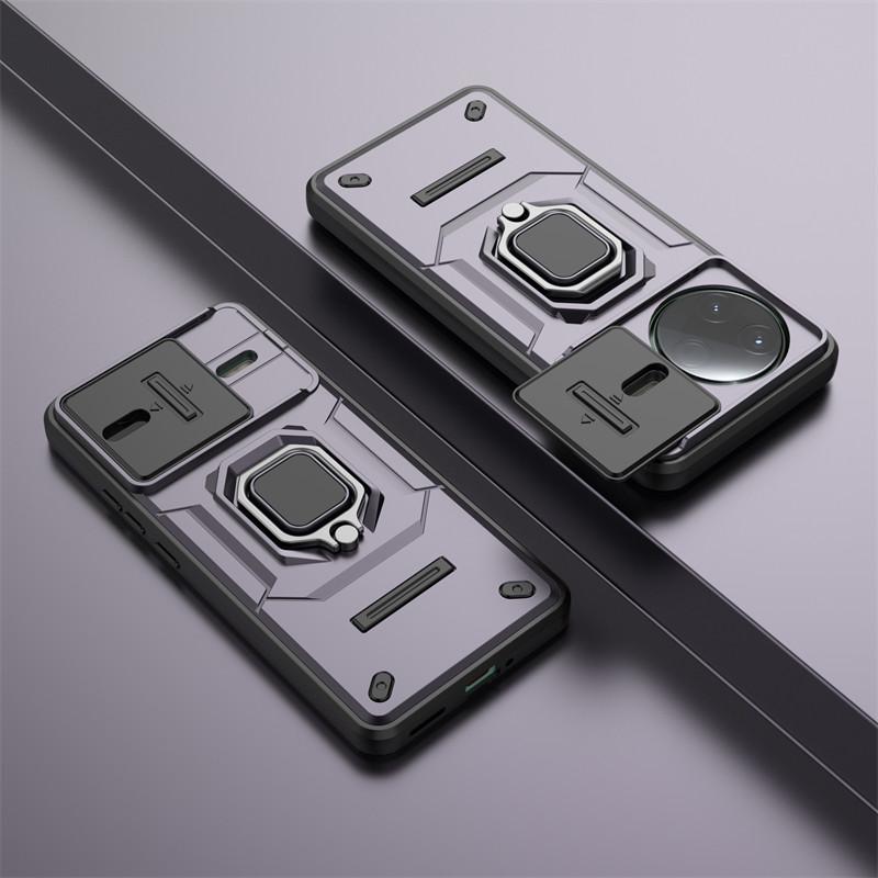 Для Xiaomi Poco F7 Pro Чехол Slide Camera Lens Чехлы Xiaomi Poco F7 Pro 5G Чехол Противоударный бронированный чехол для ПК для Xiaomi Poco F7 Pro