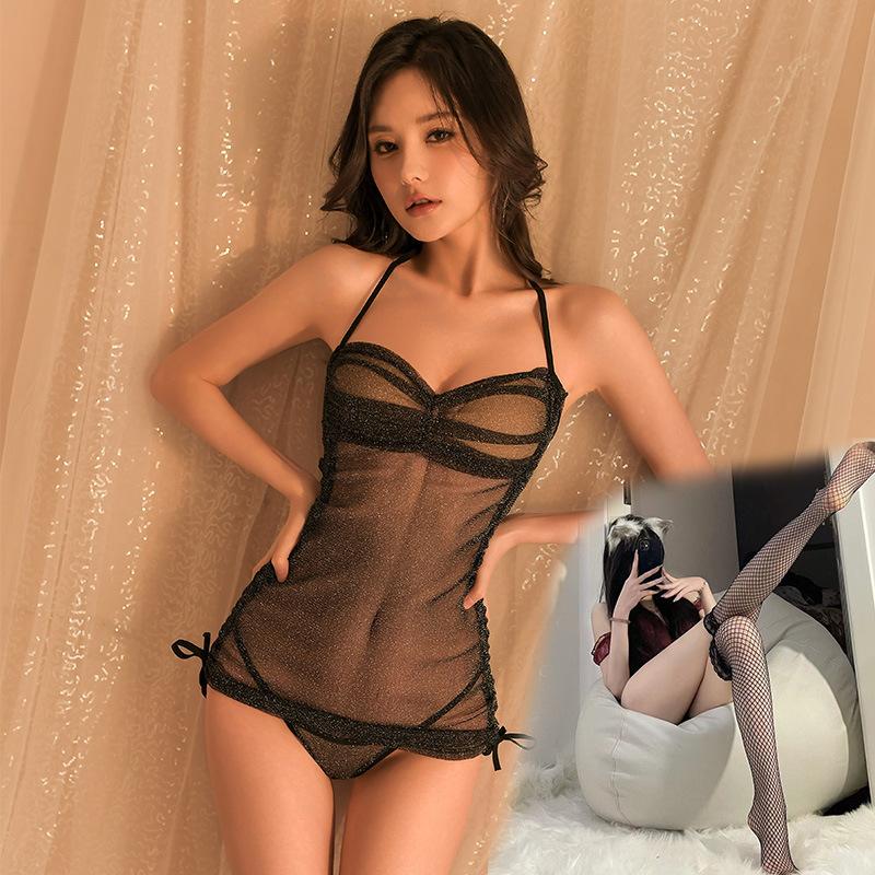 Сексуальное нижнее белье Страсть Флирт Горячая Мягкая пряжа Сексуальное Чистое Желание Плотный Перспектива Шея Слинг Соблазнительный Костюм