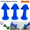 3Pcs/Set Blue Silicone Sealant Nozzle Rubber Caulk Nozzle Applicator for Kitchen Bathroom Window