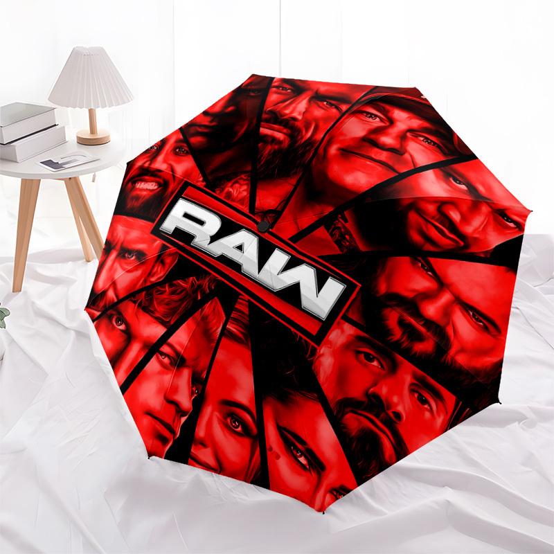 1 шт. Автоматический складной зонт WWE Raw, портативная складная конструкция, повседневный уличный аксессуар L1127079