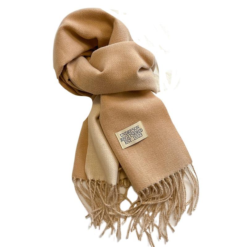 Warm Imitation Wool Scarf Two-sided Winter Long Shawl Classic Cashmere Shawl  Autumn Winter
