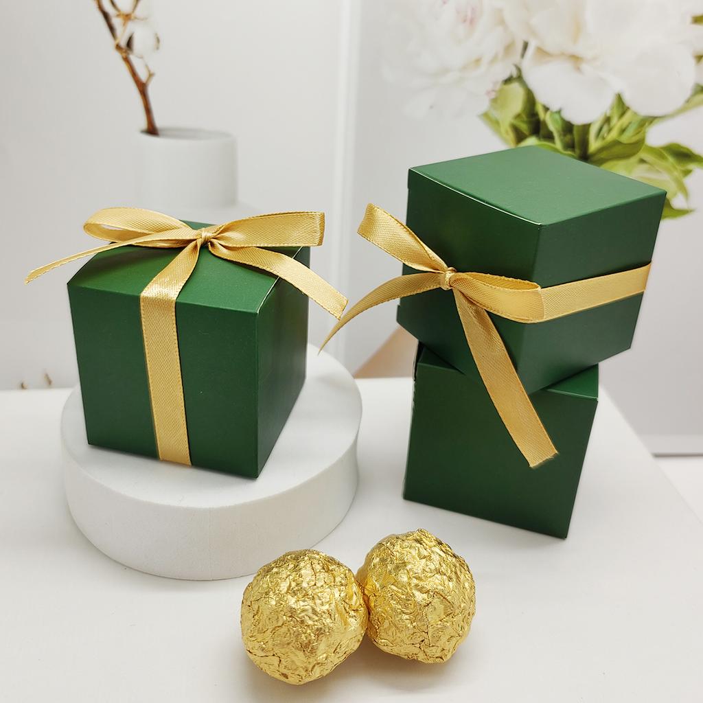 10/50 шт. зеленая квадратная коробка конфет, подарочная коробка, упаковочная коробка, вечерние, свадебные принадлежности, принадлежности для выпечки