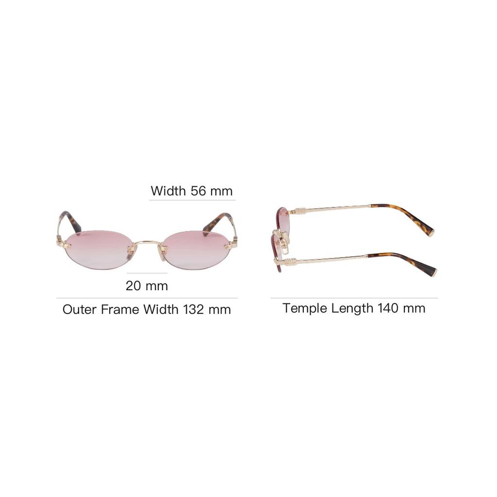 Miu Miu Gradient Design Oval Sunglasses Unisex sunglasses Gold SMUA54_EZVN_FE70O_C_051