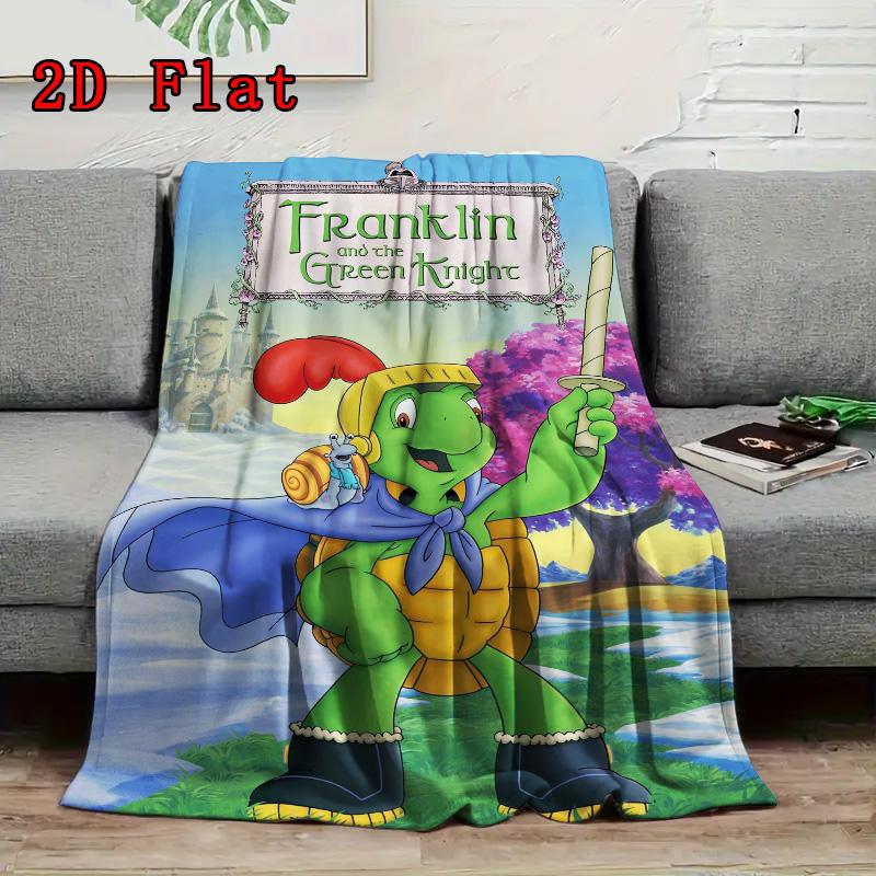 Franklin the Turtle 2D Flat Pattern Flannel Blanket High quality All Seasons Warmth and Comfort Perfect for Christmas Gifts.DMT0925105