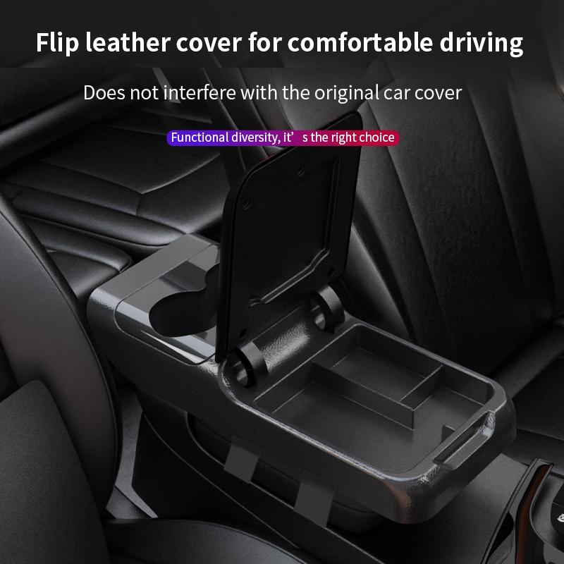 Car center console armrest pad heightening pad with cup holder portable car armrest cushion car universal