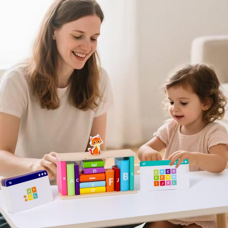 Penguin-Themed Wooden Alphabet Stacking Blocks for Kids