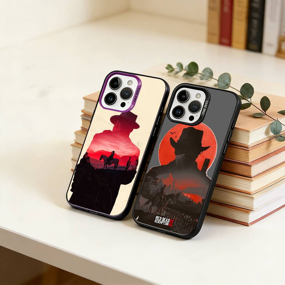 Чехол для телефона Red Dead Redemption 2 Для iPhone 17,16,15,14,13,12,11 Plus,Pro Max,XS,Цветной Серебристый Покрытие Внутренняя Крышка