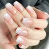 Милый и нежный легкий градиентный порошок квадратные ногти легко носить простой стиль чистый хотите поддельный ноготь готов