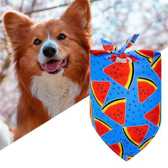 Бандана для собак в повседневном стиле с фруктовым принтом, треугольный шарф для питомца, нагрудник для собак