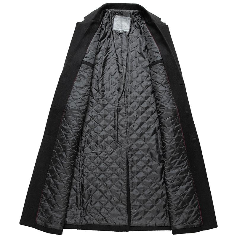 Осенне-зимнее длинное шерстяное пальто мужское модное хлопковое утолщенное до колена теплое шерстяное пальто мужское пальто