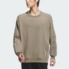 Adidas Wuji Series Silky Sweatshirt Crew Neck Sports Casual Pullover Long Sleeve Hoodie Men Sweatshirt Earth-Brown JI8710