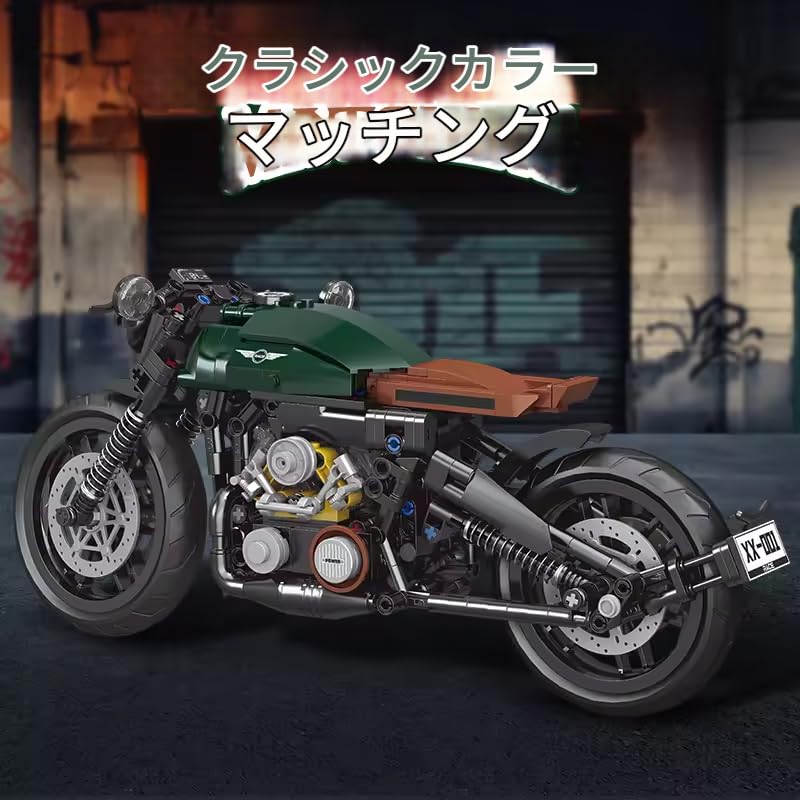 Zmart Classic 1:Набор из 8 строительных блоков Супербайк, Городской гоночный мотоцикл, Технические блоки, Конструктор для сборки, Модель мотоцикла, Масштабная модель 1:18 для взрослых,