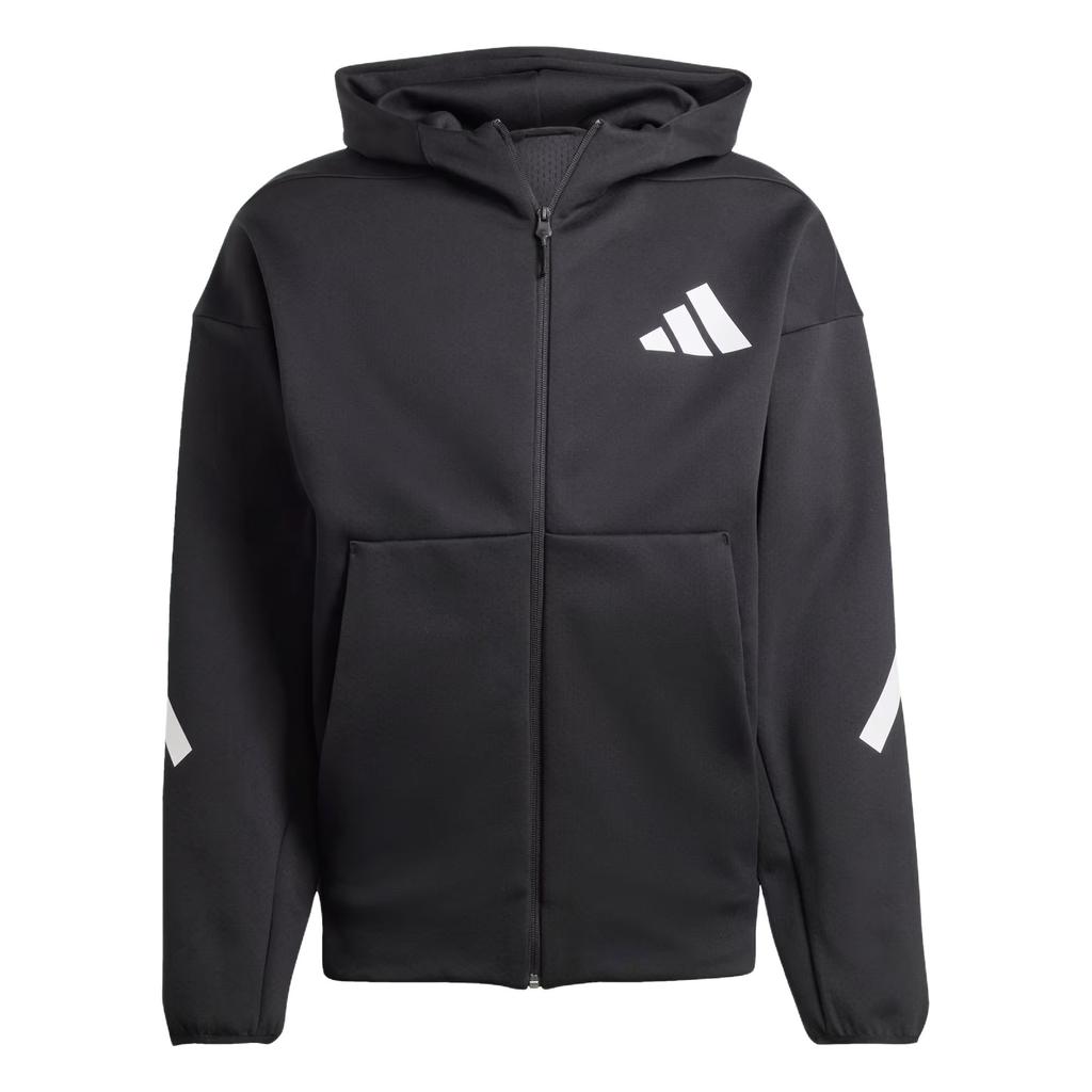 Adidas Sportswear Z.N.E. FW24 Logo Design Fashion Minimalist Hooded Long Sleeve Jacket Men Jacket Black JD5984