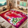Christmas Theme Soft Crystal Velvet Rug Custom Name & Text Print Non Slip Floor Rug for Bedroom Living Room